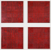 Segment 2008, mixed media on board, dimensions variable, 4 panels, each panel 60.7 x 60.7 cm 