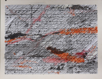 Wendy Kelly. Letter of Introduction 1 2013. Tritpych, panel 1, mixed media on paper. Panel size 30 x 41 cm