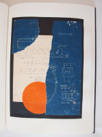 Blue Print for a Crankless Engine 2019. Hand bound book, 20 images, 23 pages. Collage on paper 49.2 x 35,2 x 2cm