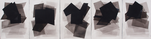 Wendy Kelly. Shadowland  1-5 2013. Acrylic on paper 76 x 57 cm