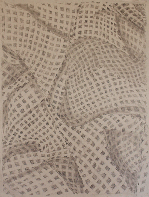Wendy Kelly Disrupted Grid 2025. Pencil on paper 65 x 50 cm