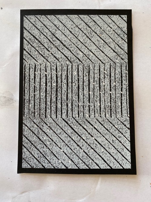 Wendy Kelly Untitled 2025. Work on paper  For a reductive exhibition inn Istanbul. Postcard size