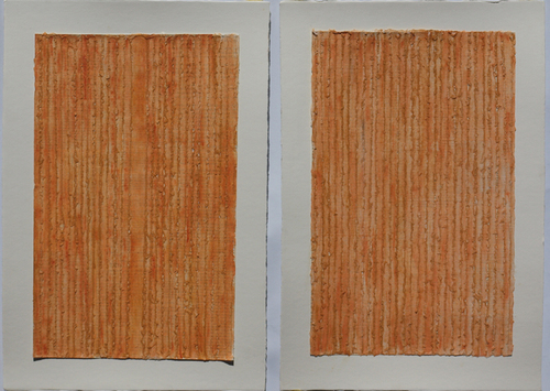 Wendy Kelly Far Earth 2015/6. Collage and pigment on paper each 56 x 38 cm