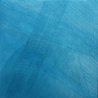 Wendy Kelly Blue Current 2016 Oil acrylic and thread on canvas 60 x 60 cm